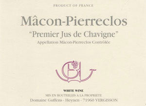Image for Macon Pierreclos Premier Jus de Chavigne, Domaine Guffens-Heynen 2019