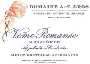Image for Vosne Maizieres, Domaine Anne-Francoise Gros 2012